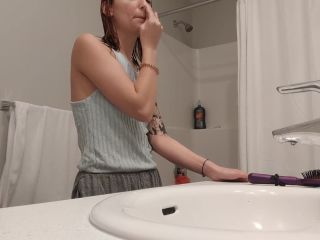 Cute tattooed girl after shower. hidden cam-0