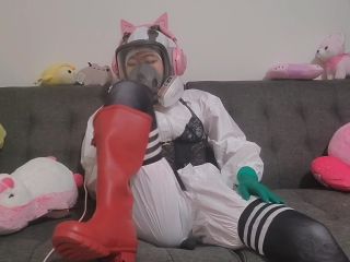 SleepyBabeZzz - Masturbating in PPE gear and lingerie - Mask fetish-0