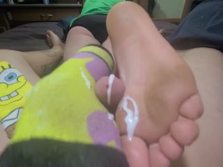 I'M READY for a sockjob! CUM ON SOLES footjob sockjob -6