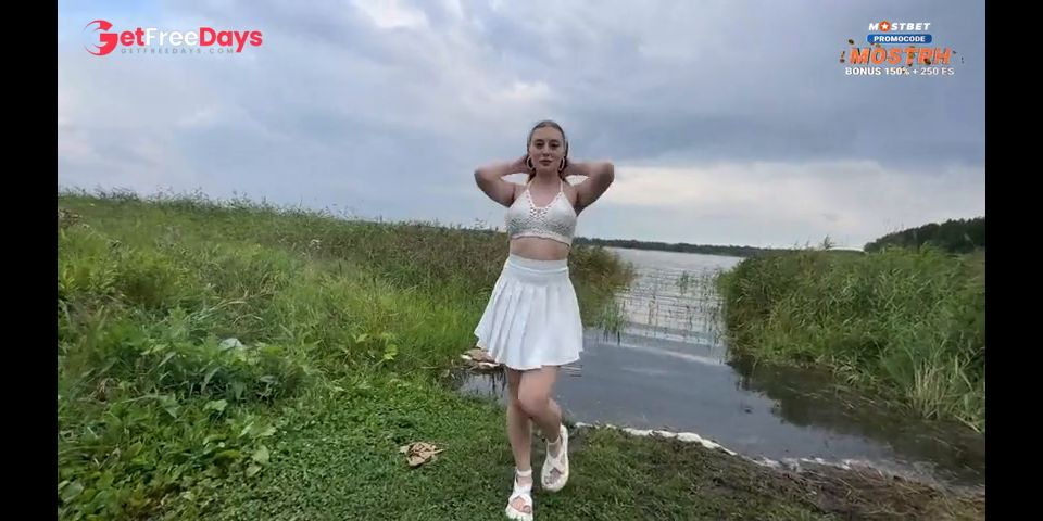 [GetFreeDays.com] Beautiful babe in white skirt gives blowjob to friend on walk by pond Porn Leak May 2023