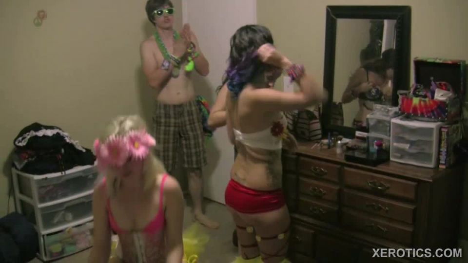 THREE SPANKED RAVER CHICKS