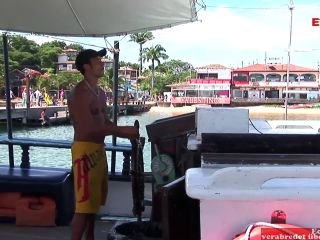 Busty Black Haired Girl Fucks On A Boat In An Anal 3Some-0