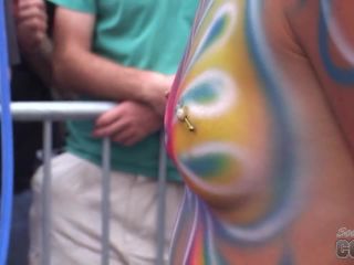 Hot Girls Getting Their Bare Tits Painted In Public On Duval Street Public!-3