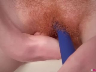 Hairy Pale Redhead Bertie Takes A Shower Then Masturbates With Sex Toys-4