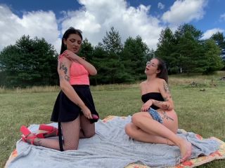 Chihuahuasu And Mistress Glamorous. Lesbian Domination In The Meadow With A StrapOn 1080p-2