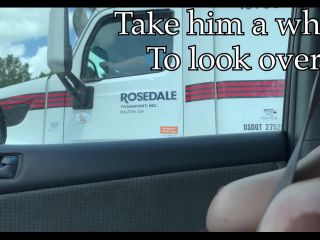 Hairy wife flashing truck drivers Public!-2