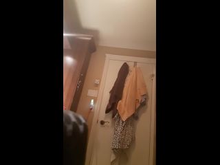 cute busty slim girl before and after shower. caught spy cam-4