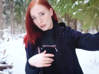 Fucked A Naked Bitch In The Winter Forest. Cum In Her Mouth  Mollyredwolf 1080p-0