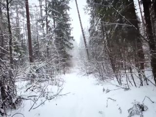 Fucked A Naked Bitch In The Winter Forest. Cum In Her Mouth  Mollyredwolf 1080p-1