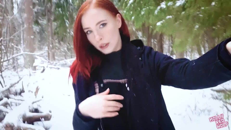 Fucked A Naked Bitch In The Winter Forest. Cum In Her Mouth  Mollyredwolf 1080p