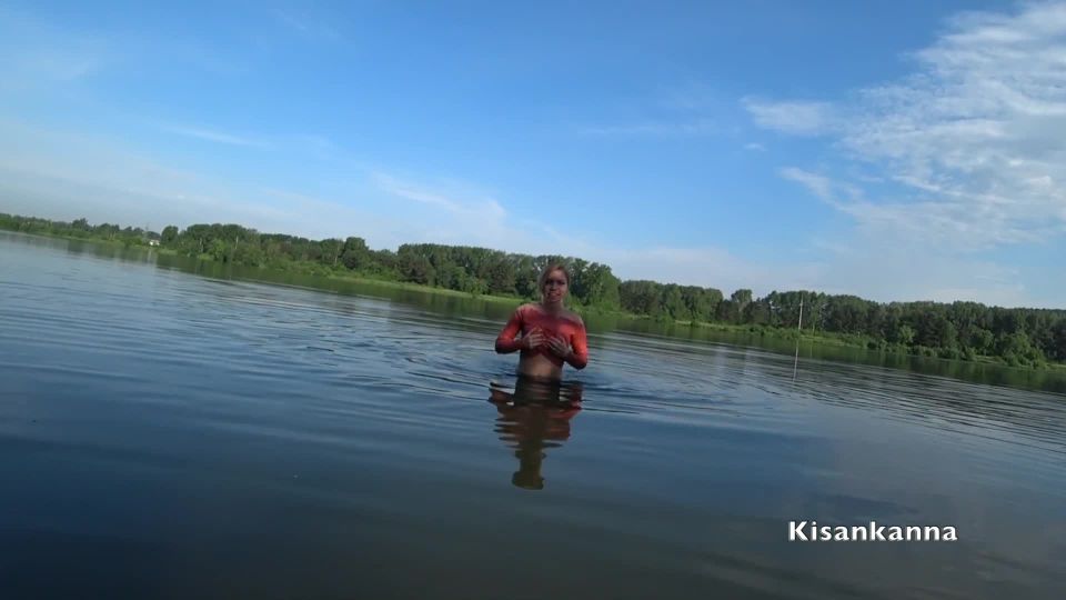 Squirt In A Public Place Swimming In The Lake With Clothes On