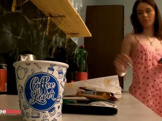 [GetFreeDays.com] No panties no bra girlfriend in the kitchen with a nightie satin pyjama Sex Video January 2023-6