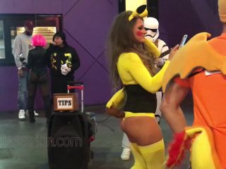 CandidCreeps 860 Pikachu Thong in Public Halloween Candid Hal-7