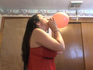 Balloon fetish with red babydoll dress webcam MelanieSweets-7