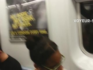 Big chocolate boobs in train Black-0