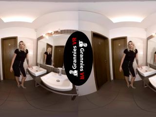 hot blonde big tits Brittany Bardot - Masturbates in Restroom [GranniesVR / UltraHD 4K / 2160p / VR], mature on mature-5