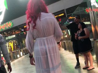 CandidCreeps 828 See Thru Dress Thong Tits Nipples Public Exp-3