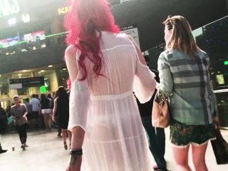 CandidCreeps 828 See Thru Dress Thong Tits Nipples Public Exp-7