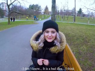 Cute teen swallows cum for cash public blowjob in the park by Eva El ...-7