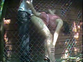 Quick sex caught next to a  fence-3