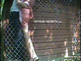 Quick sex caught next to a  fence-8