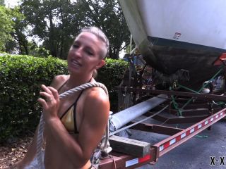  microbikini  Lora Cross  Lora Cross Lora Struggles To Move Boat Before Party-0