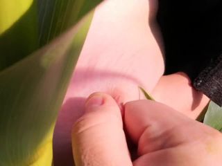 Slap an squeeze my tits in corn field Spanking-4