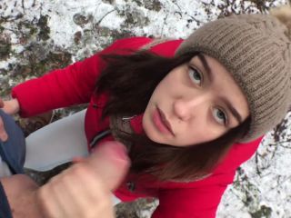 ADOLFxNIKA - Bitch Asks for Cum in his Mouth right in the Forest and can no Longer Wait , cute amateur on amateur porn -8