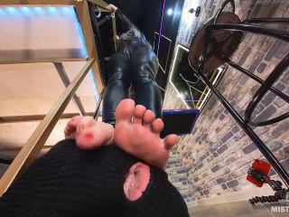 Slave In Cage Worship My High Heel Boots And Lick Clean My Dirty Feet-8