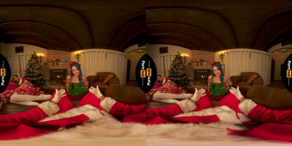 VR 180  Blue Haired Elf Jewelz Blu Rides Santa'S Big Cock 