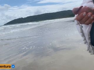 [GetFreeDays.com] Public Handjob on the Beach - People around handjob caption porn-1