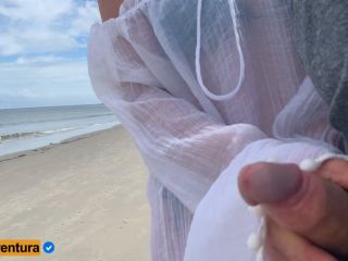 [GetFreeDays.com] Public Handjob on the Beach - People around handjob caption porn-3