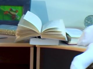 Pervert Films European Brunette Teen Anoushka Reading Porn!  Full Video-9