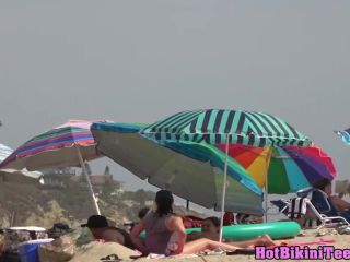 Hot bikini teens beach vor bikini spy close!!-5