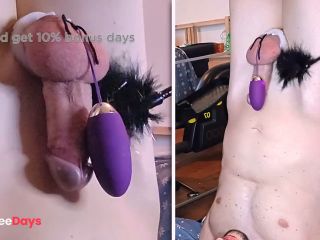 [GetFreeDays.com] Mistress makes her slave boy cum upside down with a vibrator and he eats his own cum Sex Clip April 2023-1