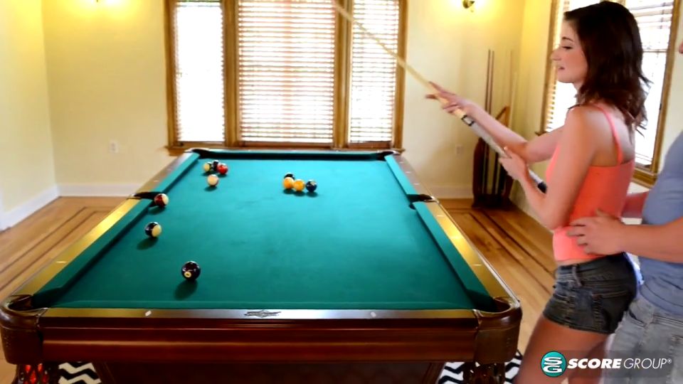 6217 Hailey Little Rides A Cock On Top Of A Pool Table