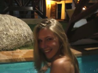 Beautiful Blonde Anjelica Nude In A Tropical Night!  Full Video-4