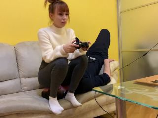 clip 33 Petite Princess FemDom - Gamer Kira In Leggings Uses Her Chair Slave While Playing - amateur - femdom porn fetish queen-4