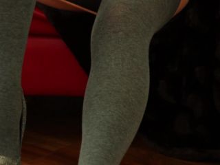 online xxx video 36 Sophiassexylegwear - Grey tights, femdom outdoor on cumshot -0