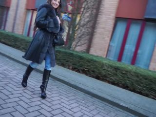Julie Skyhigh, Pantyhose, Stockings, Leggings - 150204 walking in furs leather boots and jeans [foot fetish]-7