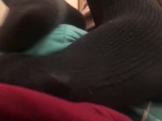 Gf gives lly foot job in socks and pantyhose! - (Feet porn)-3