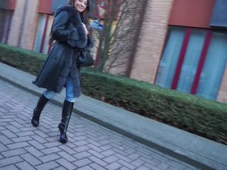 Julie Skyhigh, Pantyhose, Stockings, Leggings - 150204 walking in furs leather boots and jeans [foot fetish] - (Feet porn)-6