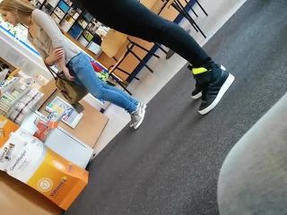 Teen girl waiting in line of a pharmacy-4