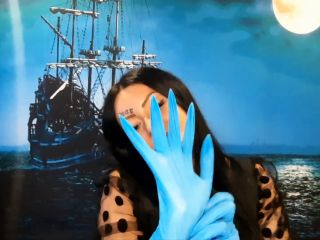 Glove Fetish. Dominatrix Nika Puts On Medical Gloves And Tears Them Wit-3