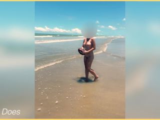 WifeyDoesHot MILF plays nude public beach football Enjoy-6