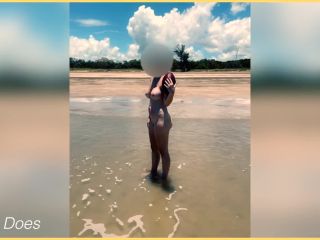 WifeyDoesHot MILF plays nude public beach football Enjoy-7