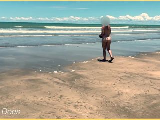 WifeyDoesHot MILF plays nude public beach football Enjoy-8