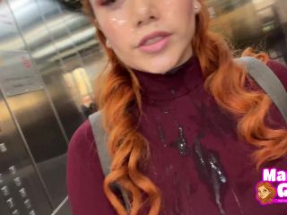 Marina Gold – Redhead 6 load Public Bukkake Cumwalk.-3