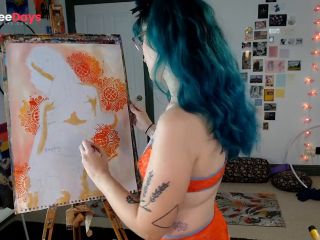 [GetFreeDays.com] Camgirl Slut painting Slutty Self Portrait on LIVESTREAM Porn Stream July 2023-2