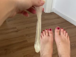 My Chastity Sissy Boyfriend Drink Bull'S Cum From Condom And Feet-1